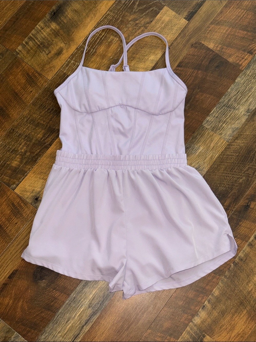 PINK Victoria’s Secret Lavender Active Romper Built-In Shorts Size Small